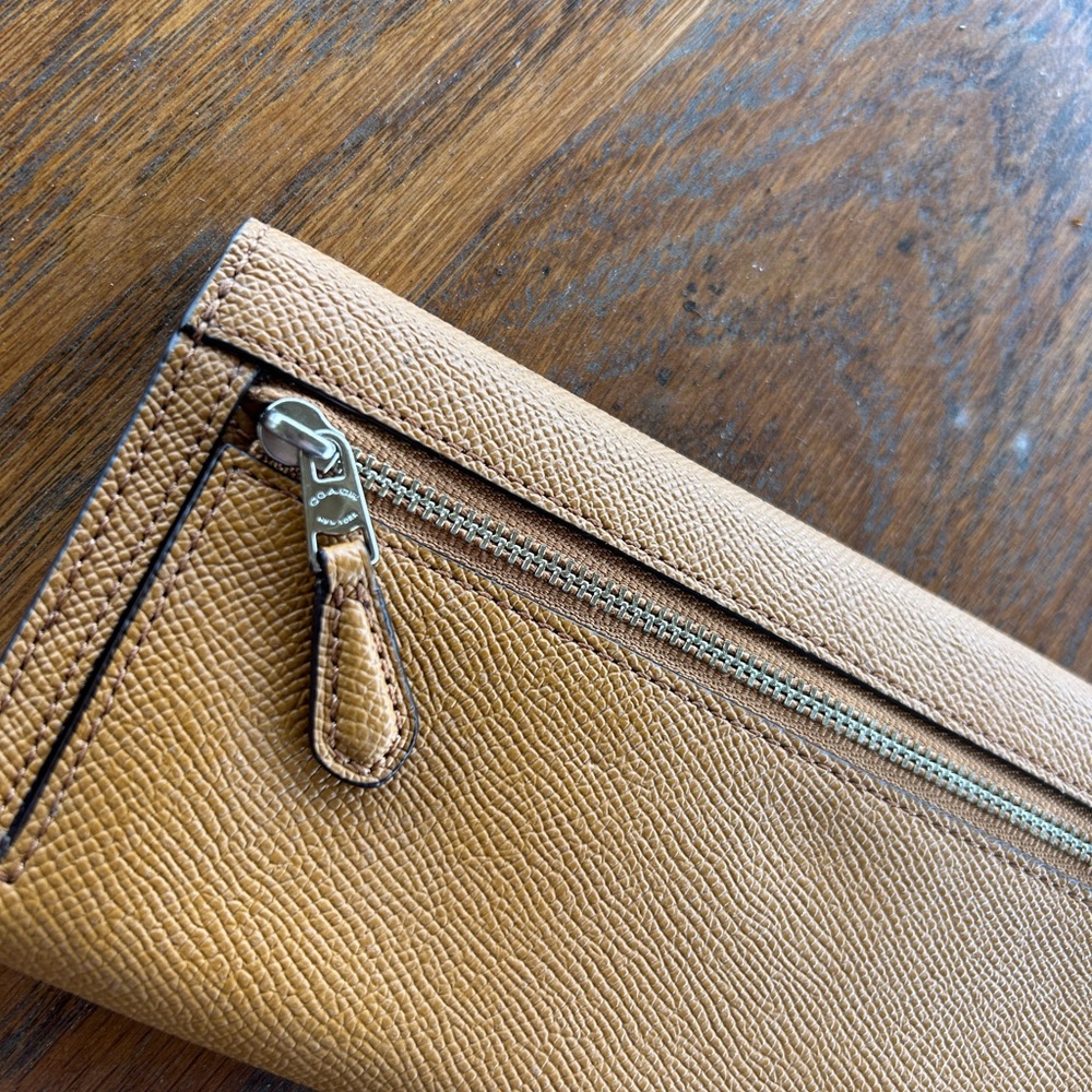 Coach Tan Camel and Cream Colorblock Envelope Slim Wallet - Picture 6 of 6